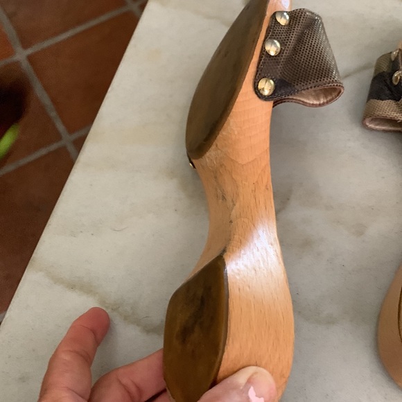 Christian Dior clog slides vintage C & D on camouflage leather good condition - Picture 6 of 6